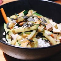 Wok of Vegetables w/ Tofu 🌱 at Konoba Mareta in Korcula