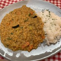 Lentil curry dish (minus yogurt)  at Konoba Mareta in Korcula