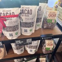 cocoa beans  at Ah Cacao Chocolate Cafe in Playa Del Carmen