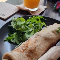 Crepe stuffed with avocado and vegan cheese at Kaizen Vegetariano in Torrevieja