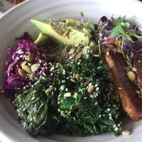 Rice Bowl w/ kale, sauerkraut, tempeh ... at Wharf Road in Coromandel