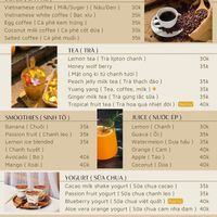 Menu drinks  at Zingg - Maybe closed in Hanoi