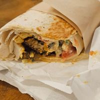 Mushroom schwarma at Veganistan in Athens