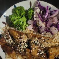 Tempeh plate at Veganistan in Athens