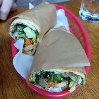 Crispy tofu wrap at Veganistan in Athens