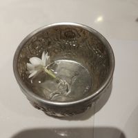 Jasmine water, complimentary on arrival- a palate cleanser at Vegan Mahanakhon in Bangkok