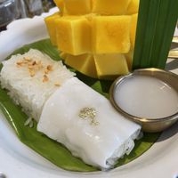 Sticky mango rice  at Vegan Mahanakhon in Bangkok