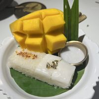 the classic mango sticky rice  at Vegan Mahanakhon in Bangkok