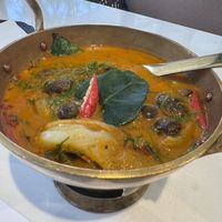 
EARTHSTAR MUSHROOM WITH CLIMBING WATTLE CURRY  at Vegan Mahanakhon in Bangkok