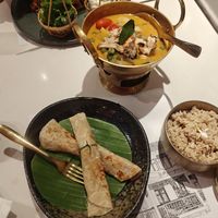 Roti goes amazingly with the coconut milk! at Vegan Mahanakhon in Bangkok