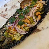 Eggplant at Vegan Mahanakhon in Bangkok