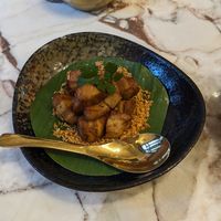 Pork belly at Vegan Mahanakhon in Bangkok