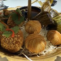 Appetizers closeup   at Vegan Mahanakhon in Bangkok