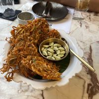 Banana blossom fritterss  at Vegan Mahanakhon in Bangkok