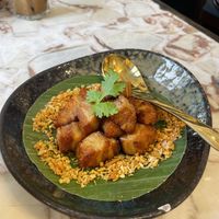 “Pork belly"  at Vegan Mahanakhon in Bangkok