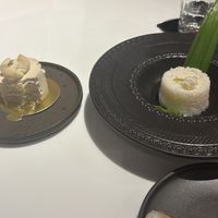 Smoked cake and fermented rice (not for those that avoid alcohol)    at Vegan Mahanakhon in Bangkok