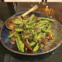 Spicy beans  at Vegan Mahanakhon in Bangkok