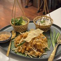 Vegan pad Thai  at Vegan Mahanakhon in Bangkok
