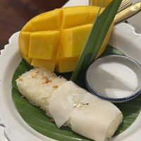 Mango sticky ricee  at Vegan Mahanakhon in Bangkok