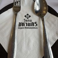 Table setting   at Vegan Mahanakhon in Bangkok