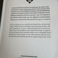 Menu  at Vegan Mahanakhon in Bangkok
