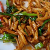 Fried Noodles with garlic chives #Veganuary at Mukam in Bonn