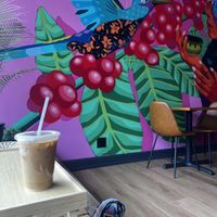 Front wall and window area  at Café Mas in Chicago