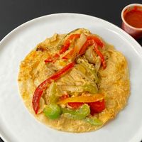 chicken cheesy fajita taco - where’s the chicken? (plated at home) at Tim's Tavern in Seattle