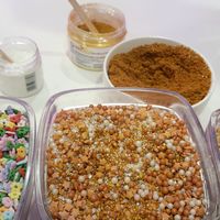 Toppings - close-up of gold sprinkles at MYKIKI in Melbourne