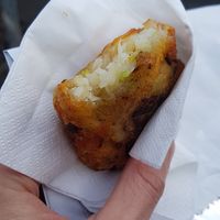 Obsessed with the leek and potato hash browns for 80p! at The Green Goose in Glasgow