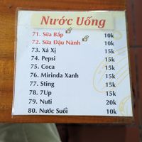 Drinks menu at Kiều Đàm in Ho Chi Minh City