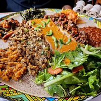 All vegan sharer platter. at Enjera in Arlington