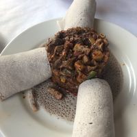 Kantisha mushroom appetizer ….vegetarian very tasty, spicy  at Enjera in Arlington