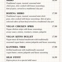 Veggie options  at Enjera in Arlington