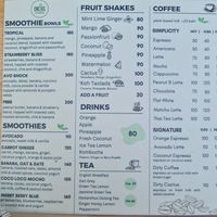 Menu at Cactus  in Koh Tao