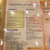 excerpt from the menu at DXB - Comptoir Libanais in Dubai