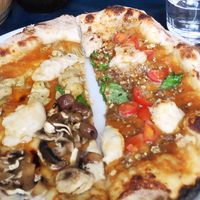 4 seasons & Rita (half/half) at Meow Pizzeria Verde in Innsbruck