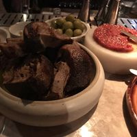 Bread and oil, olives and roasted red pepper   at Decimo in London