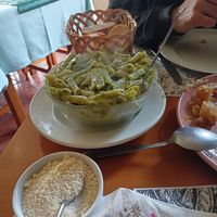 Pasta con nata de soja,espinacas y queso vegano at Restaurante As Maceiras in Ourense