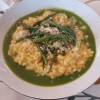 Saffron Butter, Wild Garlic Risotto, Asparagus, & Preserved Lemon Oil at Root To Fruit - Meal Prep in Philadelphia