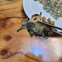 Mountain herb pancake - close-up at Manisan Sanchae 마니산산채 in Incheon