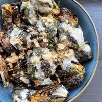 Brussel sprouts and peanuts   at South G Kitchen in Arcata