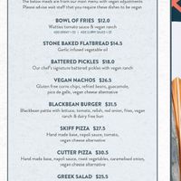 Vegan Menu  at The Good Home in Pegasus