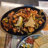 And the sizzling fajita with tofu at EL Mexicano Kitchen & Bar in Adelaide