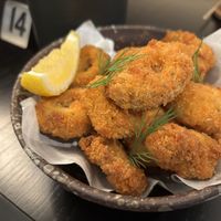 Mushroom calamari, very authentic texture!  at Plantiful  in Bangkok