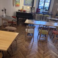Seating   at 2 Okna Cafe in Krakow