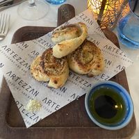 Garlic and rosemary stromboli starter  at Artezzan  in Chester