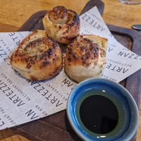 Garlic dough balls with balsamic and oil at Artezzan  in Chester