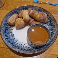 Greek doughnut balls with runny biscoff sauce at Artezzan  in Chester