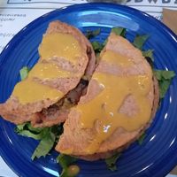 Crepes di lenticchie con verdure e maionese veg at Maramao Osteria in Perugia